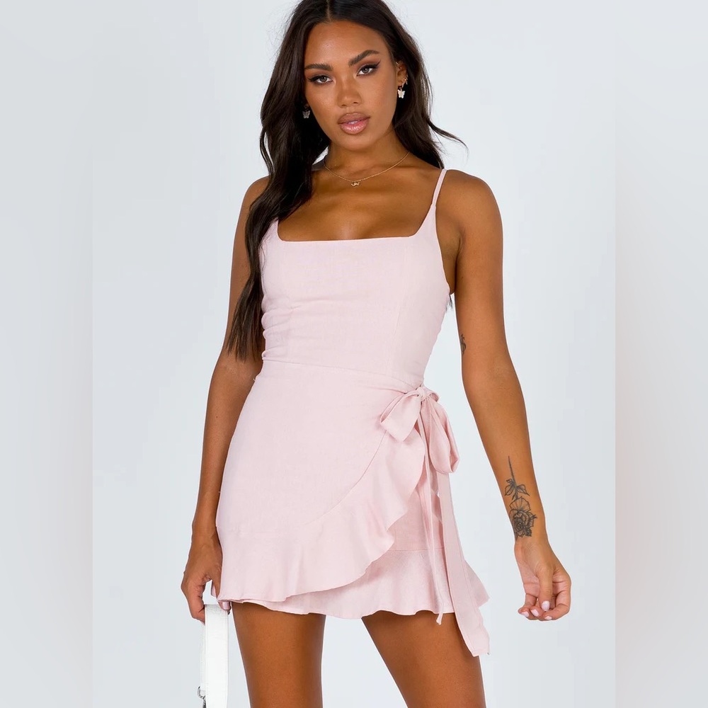 Princess Polly Pink Wrap Dress Size 4